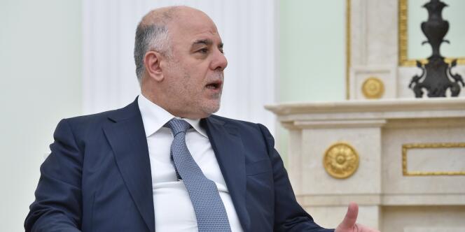 Le premier ministre irakien, Haïder Al-Abadi,  au Kremlin, à l'occasion d'une rencontre avec le président russe, Vladimir Poutine, le 21 mai.