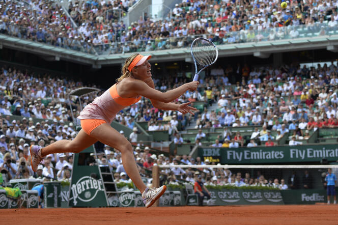 La Russe Maria Sharapova lors de sa victoire en finale face à la Roumaine Simona Halep, le 7 juin 2014.