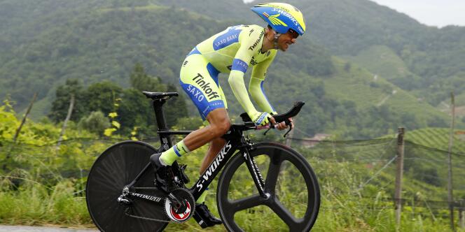 L'Espagnol Alberto Contador lors de la quatorzième étape du Giro, samedi 23 mai.