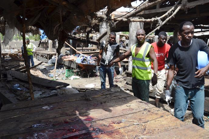Après un attentat à la bombe à Maiduguri, au Nigeria, en 2015.