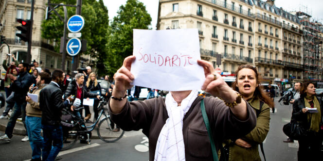 Manifestation de soutien à La Chapelle, mardi 2 juin.