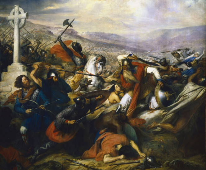 La bataille de Poitiers  en octobre 732, peinte par Charles de Steuben en 1837.
