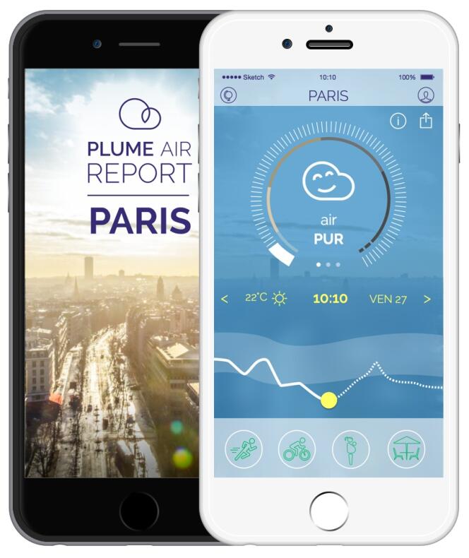L'application mobile Plume Air Report.