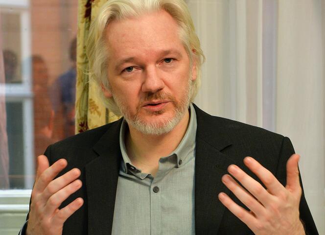 Julian Assange en août 2014, à l'ambassade d'Equateur à Londres.