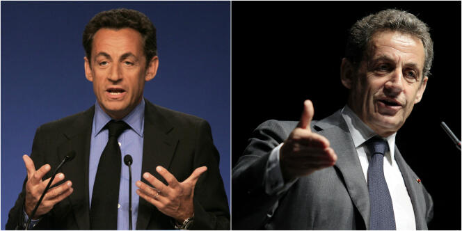 Nicolas Sarkozy en mai 2007 et en avril 2015.