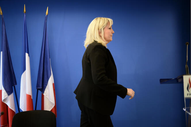Marine Le Pen au siège du FN à Nanterre, le 3 juin 2015.