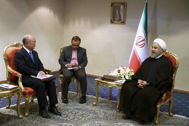 Le président iranien Hassan Rouhani s'entretien avec le directeur de l'AIEA, jeudi 2 juillet.