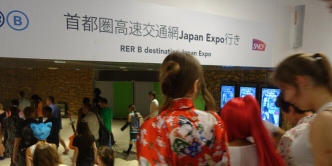 A l'occasion de la Japan Expo, la signalétique de la gare RER  de Villepinte s'est mise au japonais.