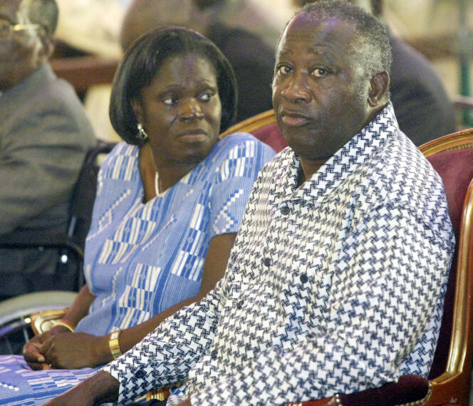 Simone Ehivet and Laurent Gbagbo in Bonoua, Côte d'Ivoire, on February 27, 2005.