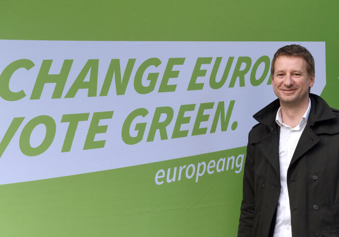Yannick Jadot, député européen Europe Ecologie-Les Verts le 8 avril 2014 à Ramonville Saint-Agne (Haute-Garonne)