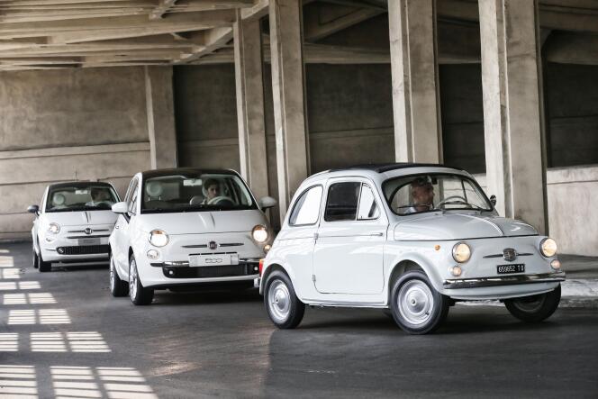 La première Cinquecento née en 1957, suivie de la version néorétro de 2007, puis du modèle 2015.