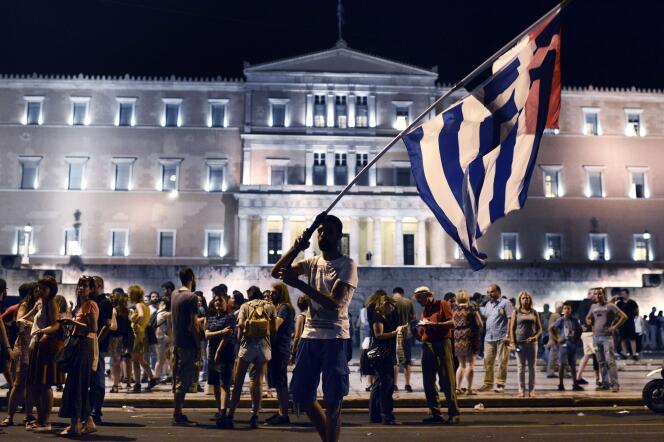 Rassemblement contre l'austérité, place Syntagma, dans le centre d'Athènes, le 10 juillet.