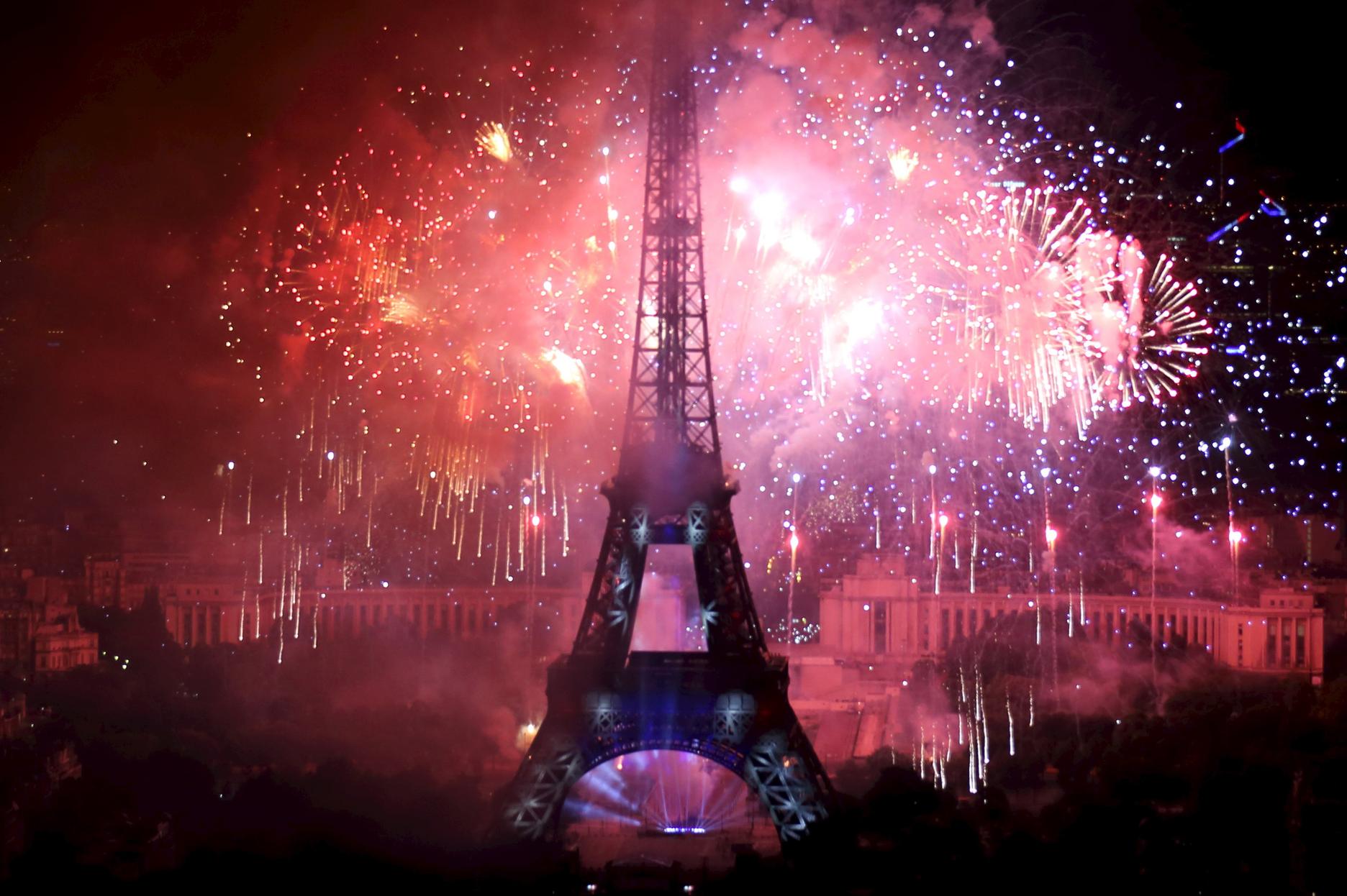 En images le feu d’artifice du 14Juillet à la tour Eiffel