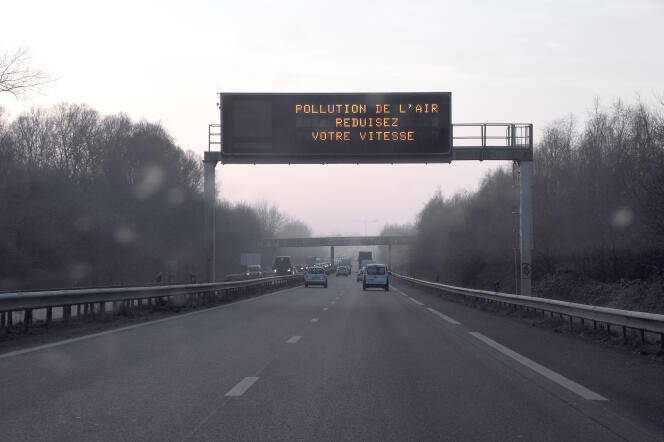 Près de Rennes un jour d'alerte à la pollution de l'air, le 23 janvier 2015.