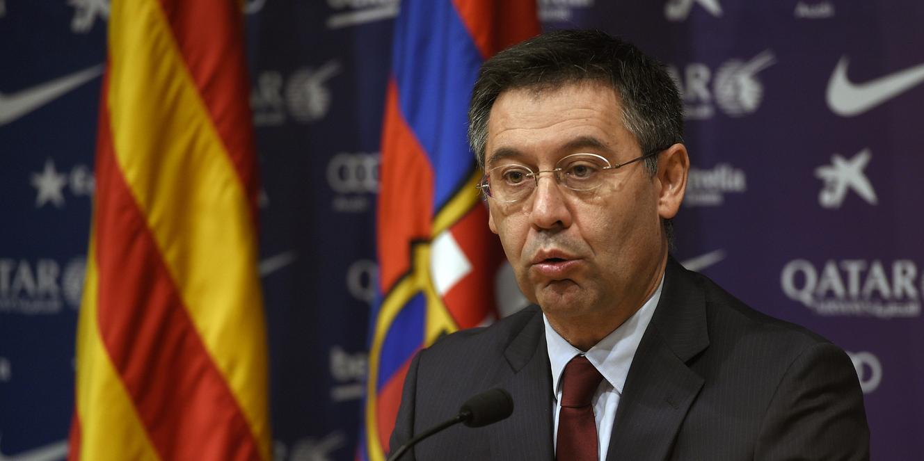 Josep Maria Bartomeu, entonces presidente del FC Barcelona, durante una rueda de prensa en el estadio Camp Nou de Barcelona el 7 de enero de 2015.