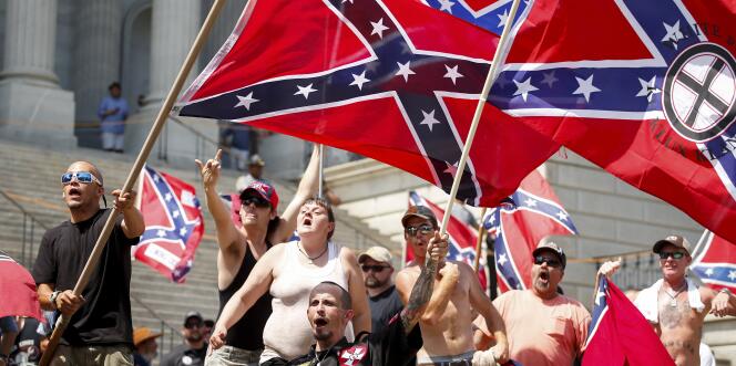 Des membres du Ku Klux Klan lors d’un rassemblement à Columbia, en Caroline du Sud.