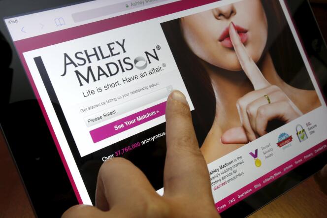 La page d'accueil du site Ashley Madison.