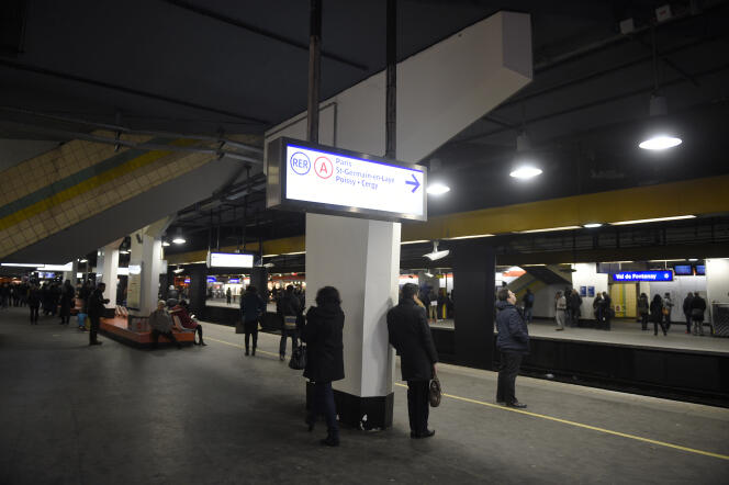 Sur un quai du RER A, en janvier 2015.
