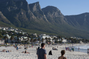 On the beach at Camps Bay, Cape Town, South Africa, January 11, 2014.