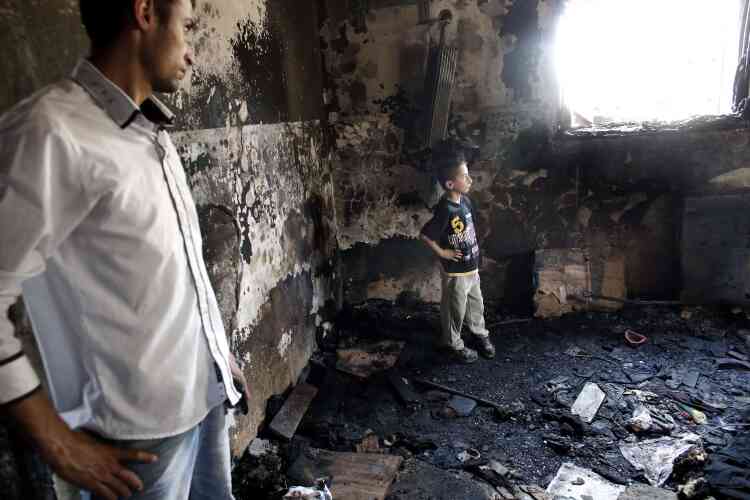 La maison brûlée où le bébé palestinien a péri, dans le village de Douma.