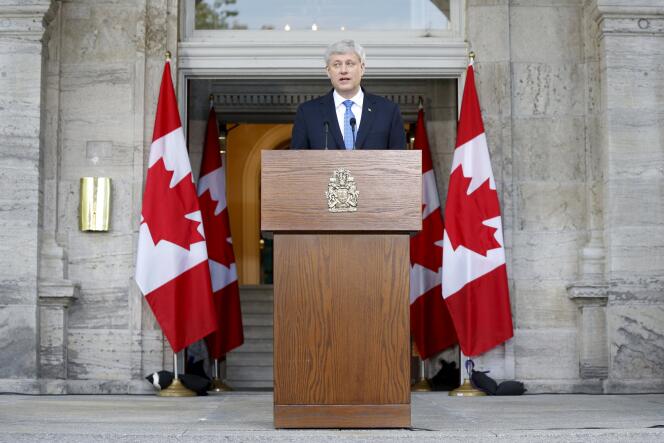 Le premier ministre canadien, Stephen Harper, le 2 août, à Ottawa.