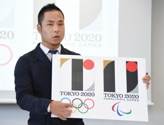 Le créateur du logo des JO-2020 de Tokyo, Kenjiro Sano, répond aux accusations de plagiat, le 5 août.