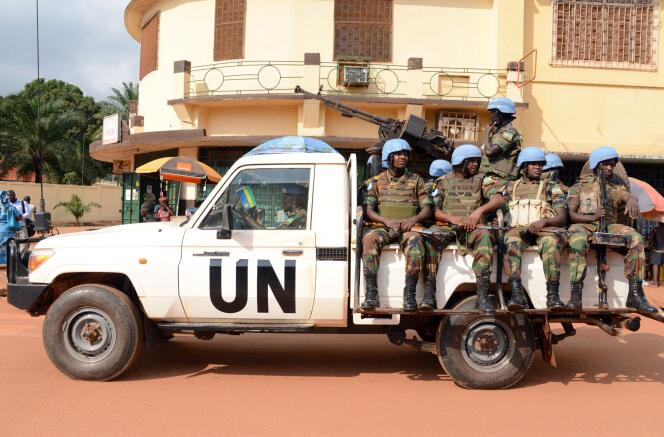 Des casques bleus, en décembre 2014 à Bangui.