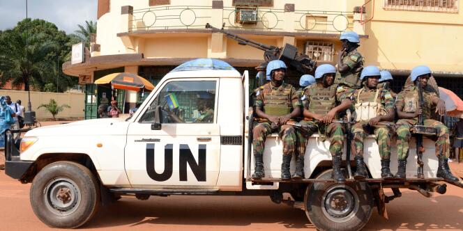 Une patrouille de la Minusca (la mission des Nations unies en Centrafrique), le 9 décembre 2014, à Bangui.