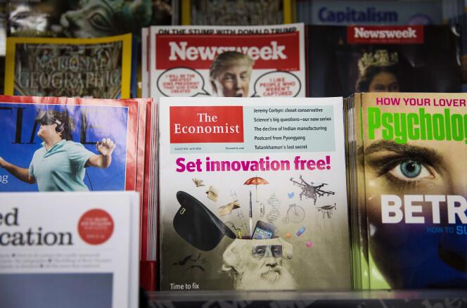 Le magazine The Economist au milieu d'autres publications, le 12 août à Londres.