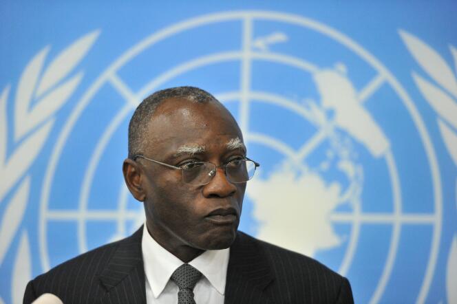 Babacar Gaye, ancien chef de la mission de l'ONU en Centrafrique, en février 2014 à Bangui.