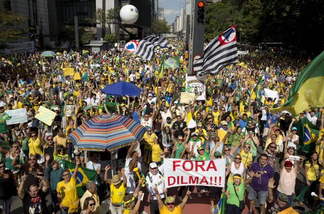 Manifestations à Sao Paulo, capitale économique du Brésil.
