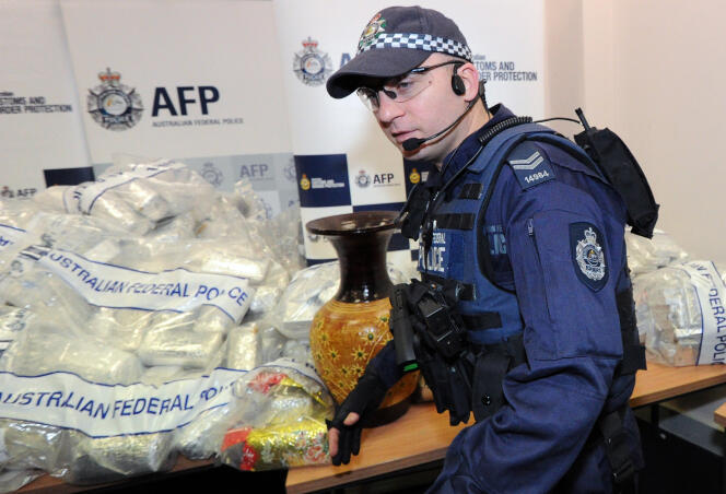 Lors d'une saisie de crystal meth par la police australienne, en 2012 à Sydney.