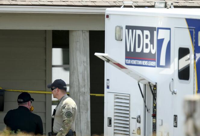 Le camion de la chaîne WDBJ7 près du lieu de la tuerie, à Moneta en Virginie, le 26 août.