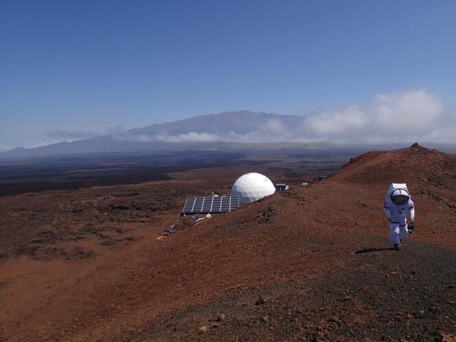 Les astronautes vont passer un an enfermés sous ce dôme, posé sur une des îles d'Hawaï.