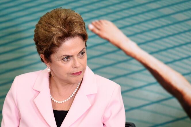 Dilma Rousseff le 27 août 2015 à Brasilia.