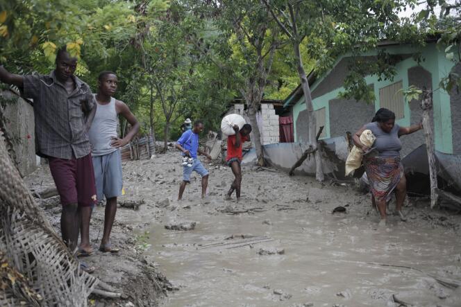 Après le passage du cyclone Erika, le 29 août, à Haïti.