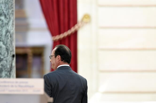 François Hollande, à l'Elysée, lundi 7 septembre.