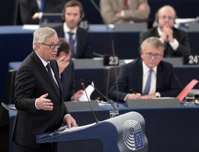 Jean-Claude Juncker, pendant son discours devant le Parlement européen, le 9 septembre.