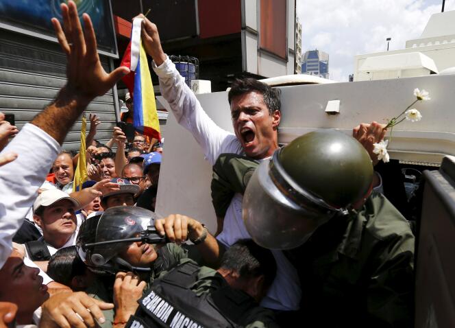 L'opposant Leopoldo Lopez, le 18 février 2014 à Caracas.