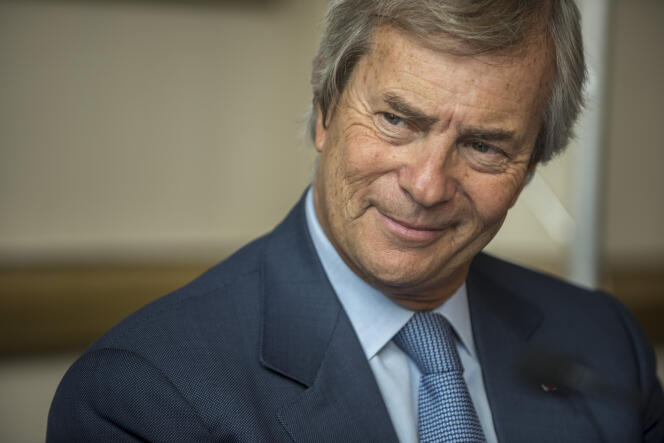 Vincent Bolloré Président du Groupe Vincent Bolloré le 2 avril 2015, Lyon, France.