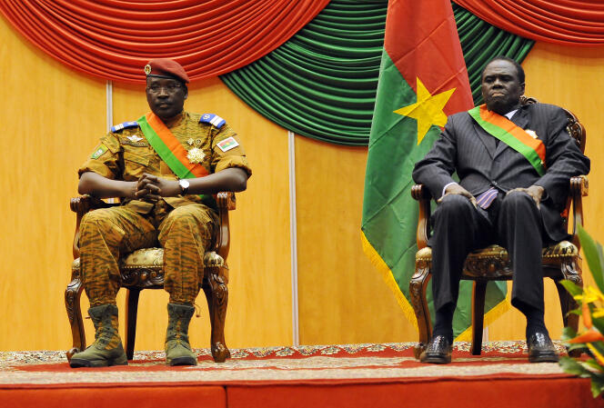 Le président par intérim, Michel Kafando, et son premier ministre, Isaac Zida, en novembre 2014 à Ouagadougou.