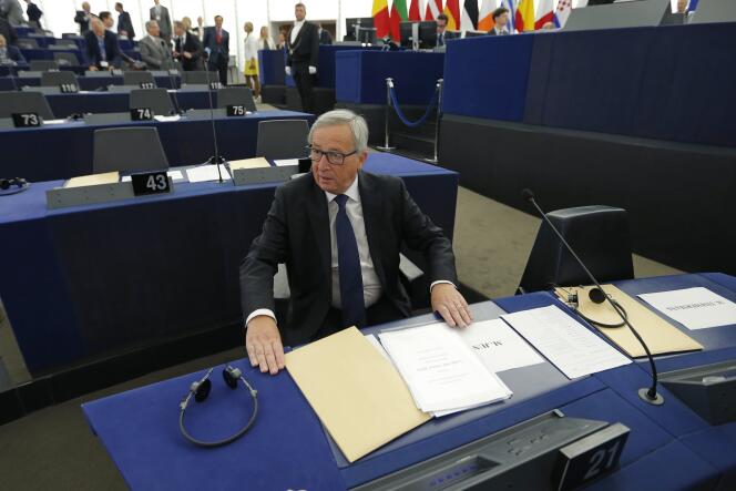 Jean-Claude Juncker au Parlement européen de Strasbourg, le 9 septembre 2015.