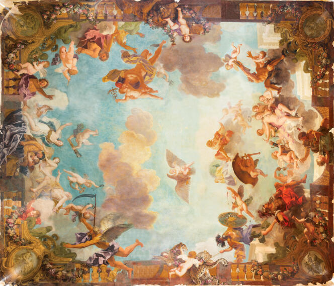 Plafond d'Antoine Coypelle, peintre de Versailles, pour l'hôtel d'Argenson qui abrite la Chancellerie d'Orléans.