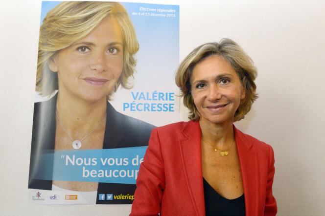 La liste de droite et du centre conduite par Valérie Pécresse – ici le 18 septembre – arriverait en tête au premier tour de l'élection régionale et serait au coude-à-coude avec les socialistes au second tour.