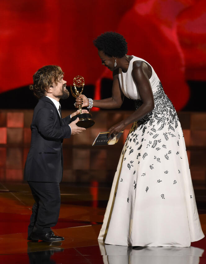 Viola Davis et Peter Dinklage lors de la 67e édition des Emmy Awards on Sunday, le 20 septembre.