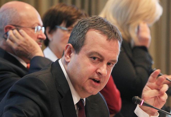 Le ministre de l’intérieur serbe Ivica Dacic, alors ministre des affaires étrangères, à Varsovie, en Pologne, le 21 septembre 2015.