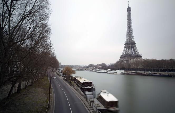Le 19 février, la voie express Georges-Pompidou sans trafic routier.