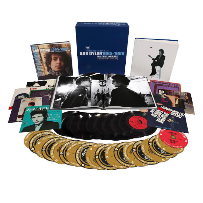 Présentation de l’édition limitée en 18 CD et 9 disques vinyle 45-tours de « The Cutting Edge 1965-1966 », de Bob Dylan.