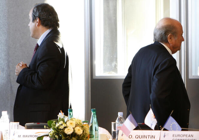 Michel Platini et Joseph Blatter, en 2008.