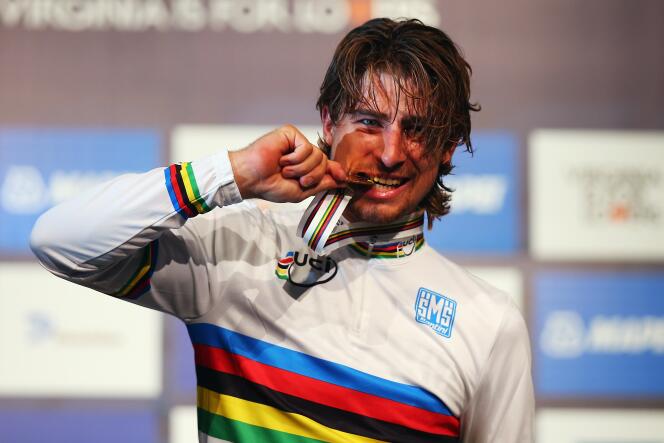 Peter Sagan, in Richmond (Virginia), in the United States, where he obtained the first of his three world champion titles, on September 27, 2015.